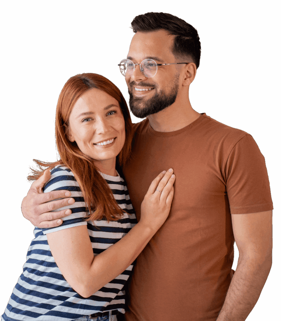 Mortgage Plan couple looking at camera