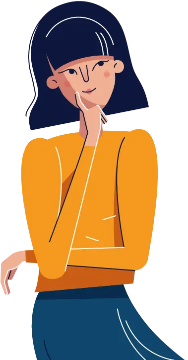 Girl thinking illustration